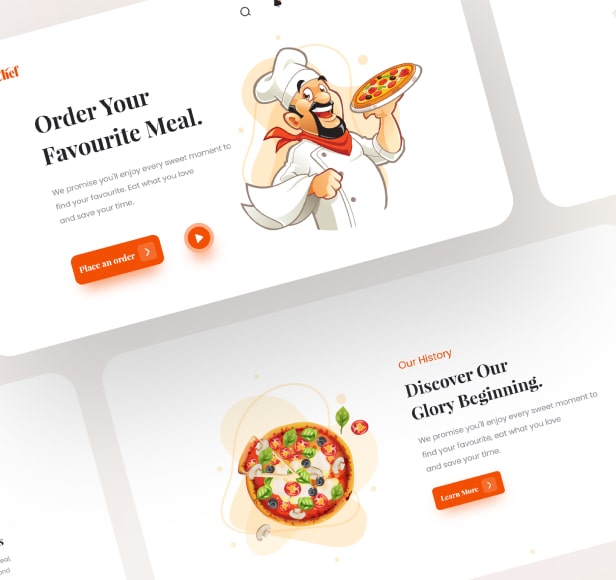 website built for restaurant serving italian dishes including pizza